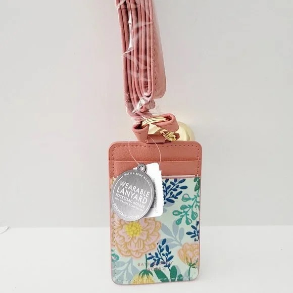 NWT Bath & Body Works Wearable Lanyard ID and Pocketback Holder. Flowers. - Picture 1 of 4